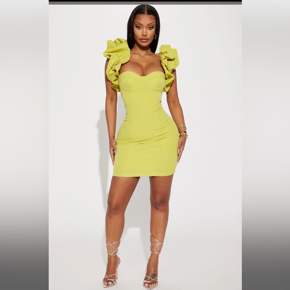 Fashion Nova- Forever Princess Ruffle
Mini Dress - S